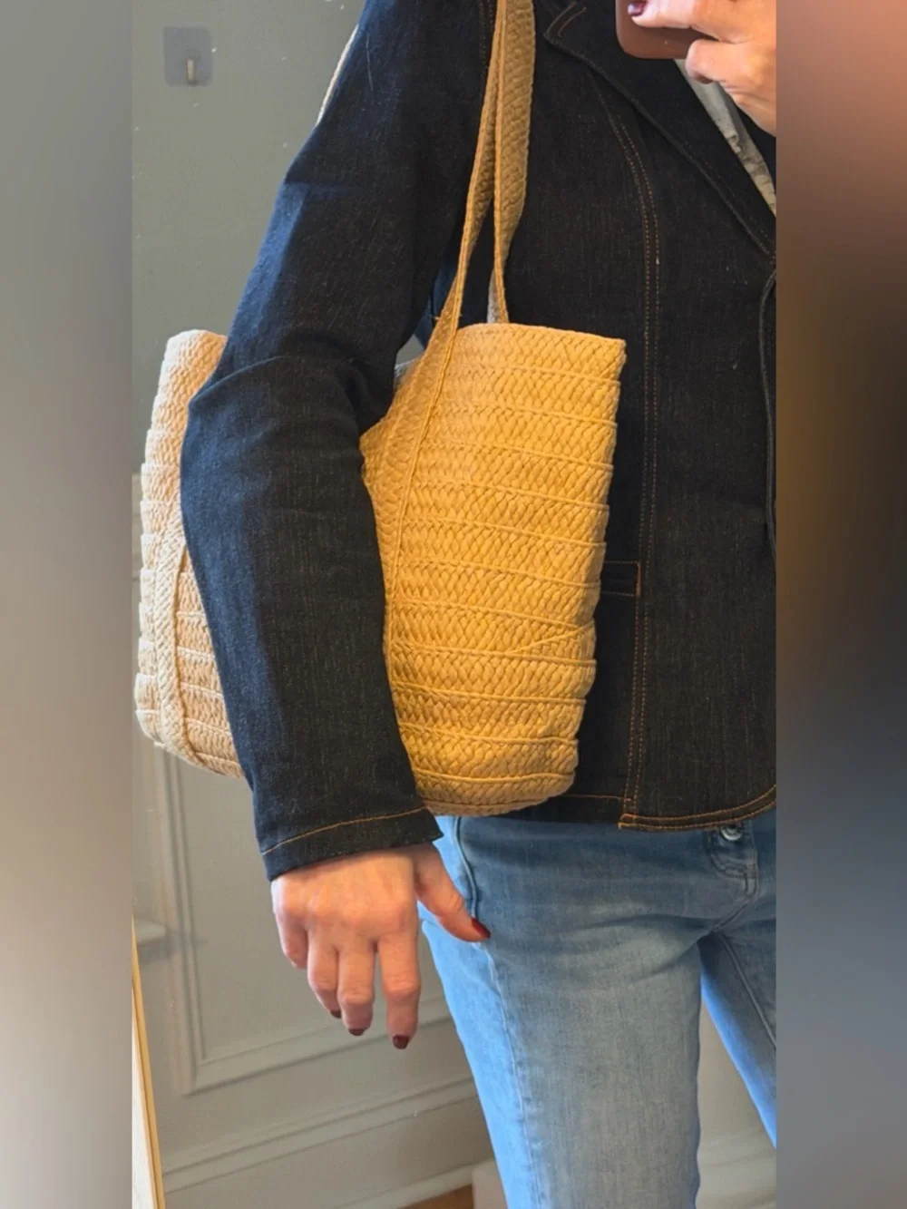 Draper James Coastal Chic Everyday Woven Straw Tote Natural (VGUC) - Picture 5 of 17